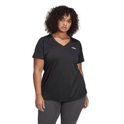 Designed 2 Move Plus Size Kadın Siyah Antrenman Tişörtü FM0176