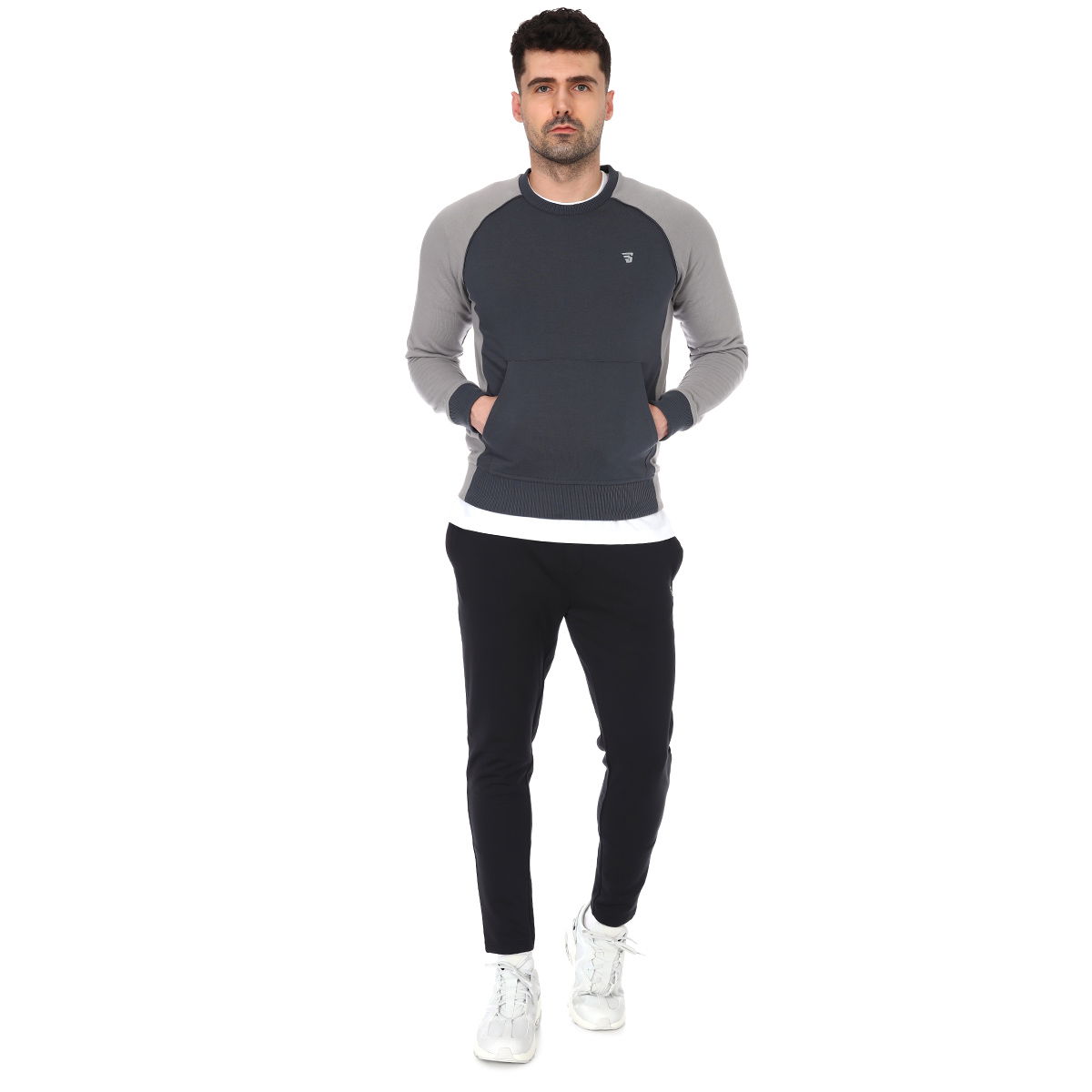 Sweblockcolor Erkek Gri Antrenman Sweatshirt 711376-GRY