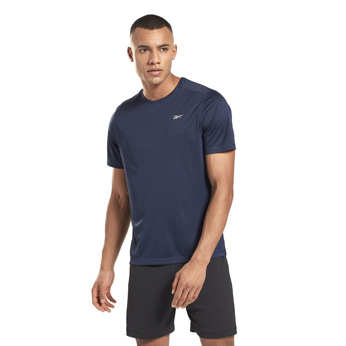 Basic Ss Tee Erkek Mavi Koşu Tişört FT1057