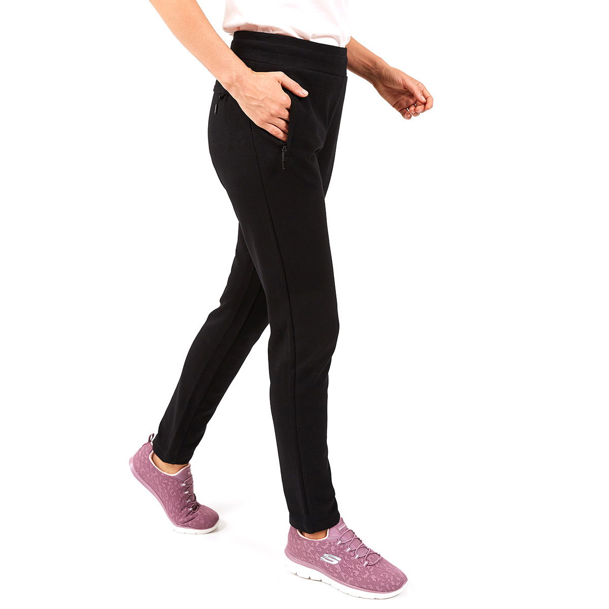 2X I-Lock W Zip Kadın Siyah Günlük Stil Pantolon S202062-001