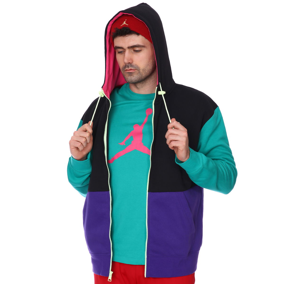 M Jordan NBA Jumpman Air Fleece Fz Erkek Siyah Basketbol Sweatshirt CK6679-011