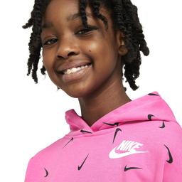 G Nsw Aop Crop Ft Hoodie Çocuk Pembe Günlük Stil Sweatshirt CZ2566-684