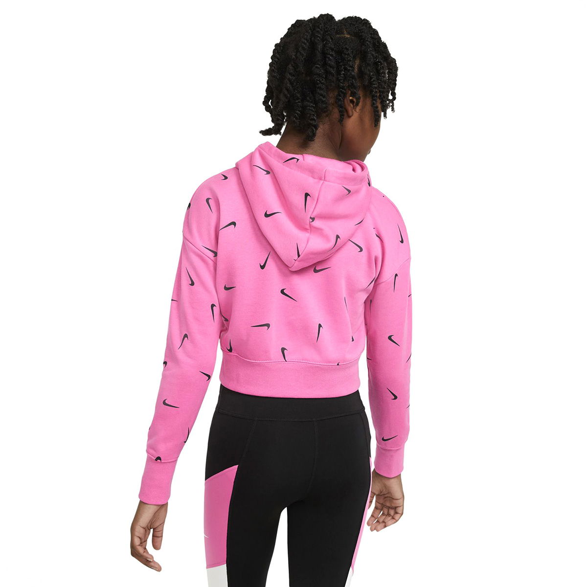 G Nsw Aop Crop Ft Hoodie Çocuk Pembe Günlük Stil Sweatshirt CZ2566-684