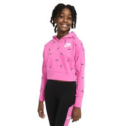 G Nsw Aop Crop Ft Hoodie Çocuk Pembe Günlük Stil Sweatshirt CZ2566-684