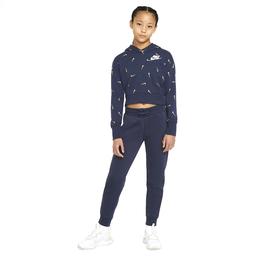 G Nsw Aop Crop Ft Hoodie Çocuk Mavi Günlük Stil Sweatshirt CZ2566-451