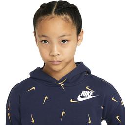G Nsw Aop Crop Ft Hoodie Çocuk Mavi Günlük Stil Sweatshirt CZ2566-451