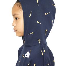 G Nsw Aop Crop Ft Hoodie Çocuk Mavi Günlük Stil Sweatshirt CZ2566-451