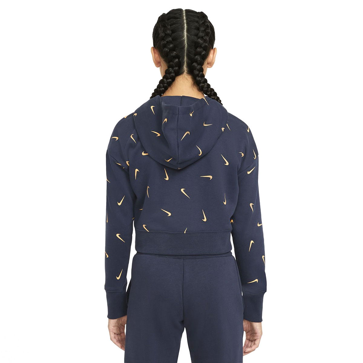 G Nsw Aop Crop Ft Hoodie Çocuk Mavi Günlük Stil Sweatshirt CZ2566-451