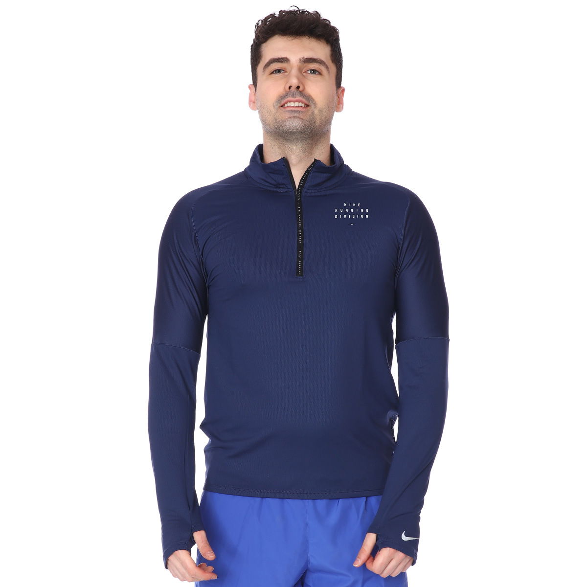 M Nk Run Dvn Elmnt Hz Gx Flsh Erkek Mavi Koşu Uzun Kollu Tişört CU7852-410