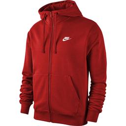 M Nsw Club Hoodie Fz Ft Erkek Kırmızı Günlük Stil Sweatshirt BV2648-657