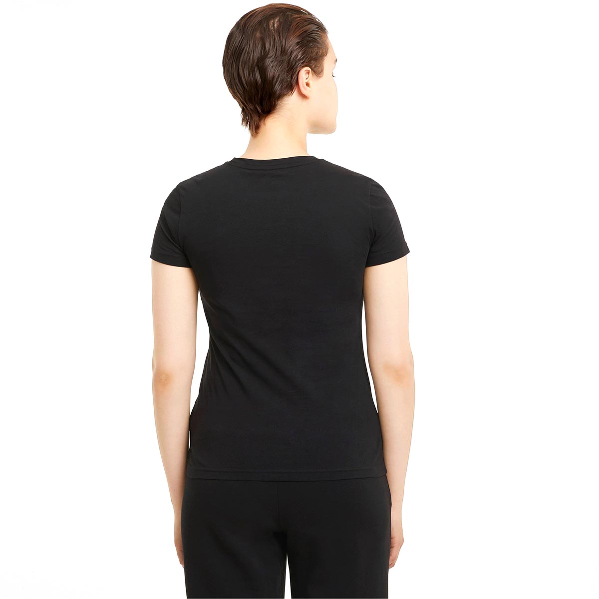 Essential+ Metallic Logo Tee Kadın Siyah Günlük Stil Tişört 58689051