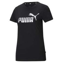 Essential+ Metallic Logo Tee Kadın Siyah Günlük Stil Tişört 58689051