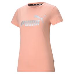 Essential+ Metallic Logo Tee Kadın Pembe Günlük Stil Tişört 58689026