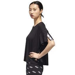 W U-4-U Tee Kadın Siyah Günlük Stil Tişört GG3413
