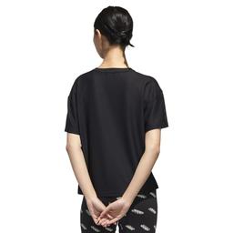 W U-4-U Tee Kadın Siyah Günlük Stil Tişört GG3413