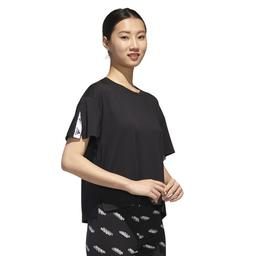 W U-4-U Tee Kadın Siyah Günlük Stil Tişört GG3413