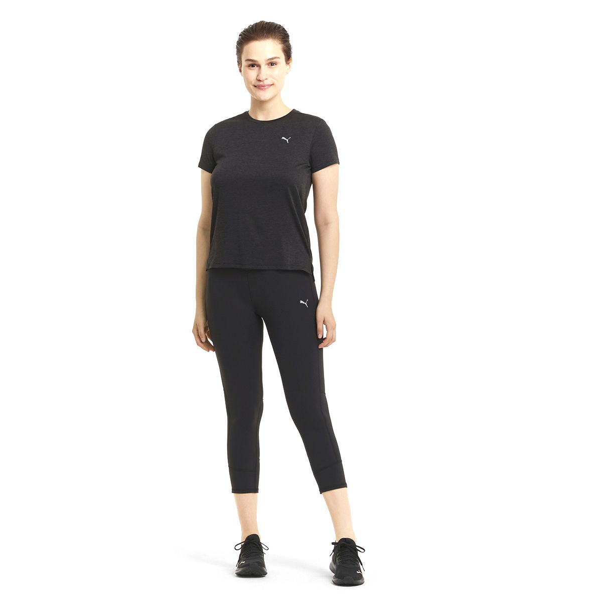 Run Favorite Heather Ss Tee W Kadın Siyah Antrenman Tişört 52018201