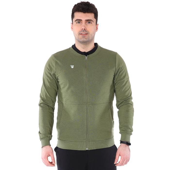 Full Zip Erkek Yeşil Günlük Stil Sweatshirt TKY100119-HKI 1235397