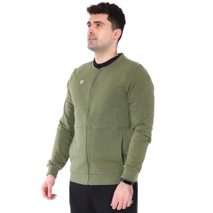 Full Zip Erkek Yeşil Günlük Stil Sweatshirt TKY100119-HKI 1235397