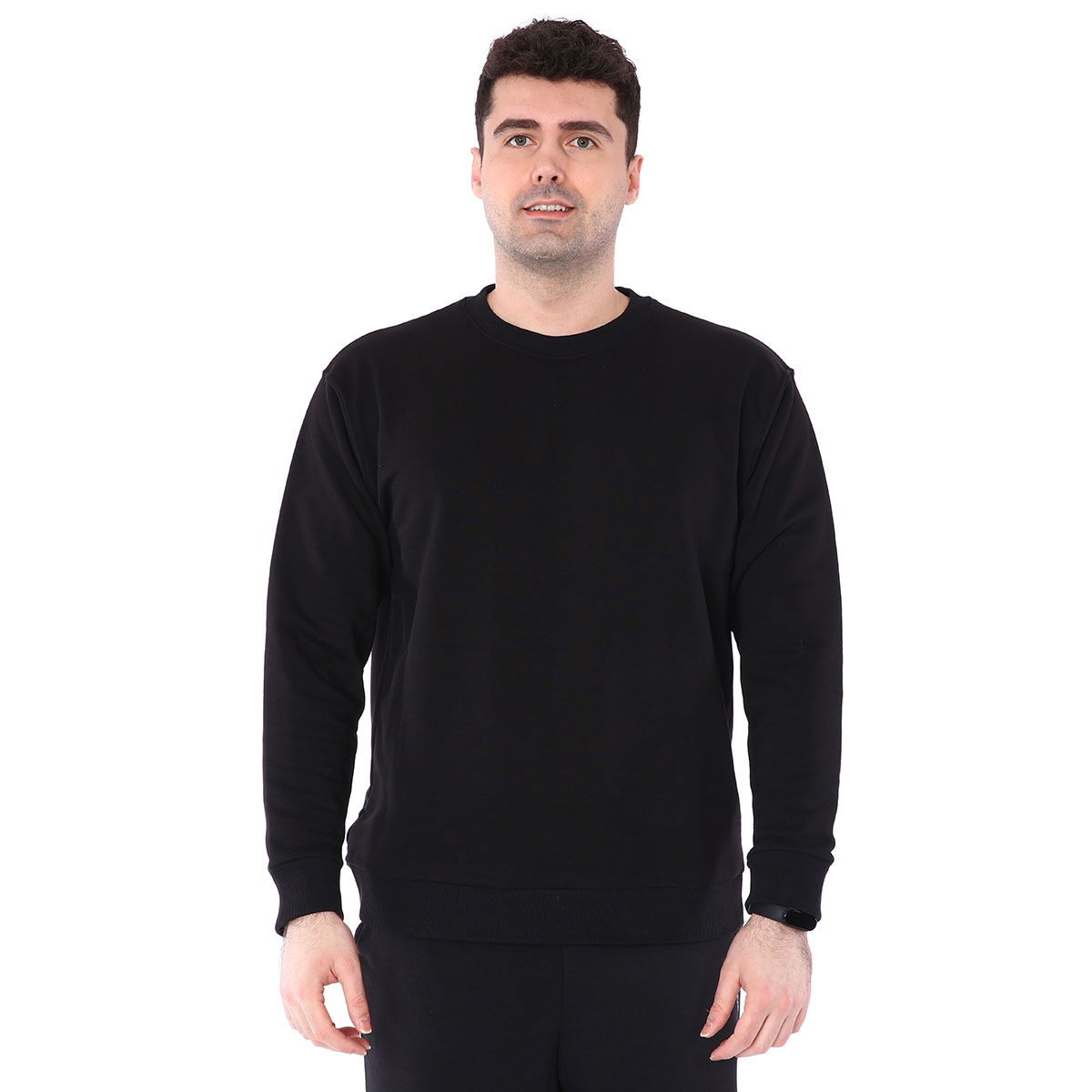Spo-Oversweat Erkek Siyah Günlük Stil Sweatshirt 711238-SYH-R