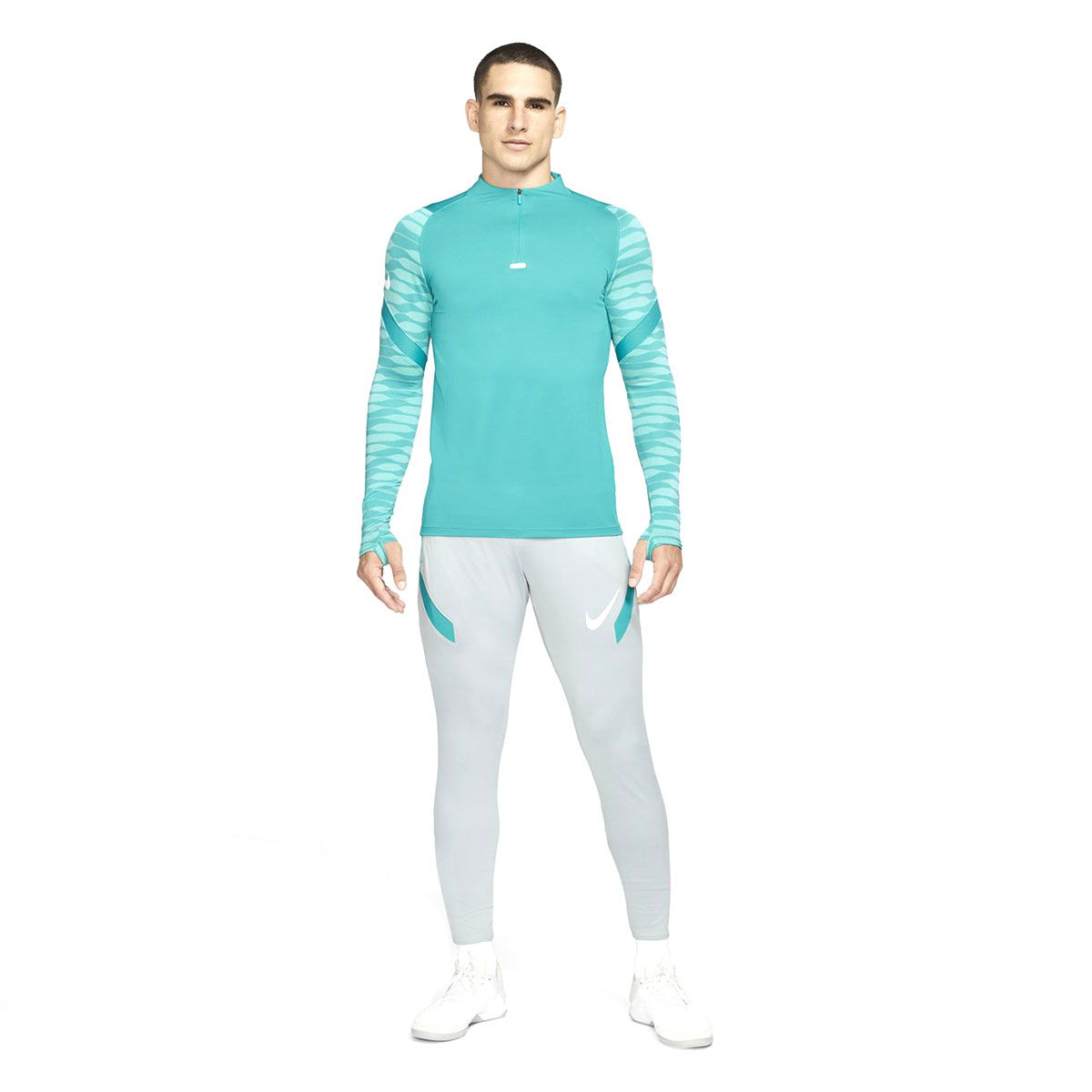 Dri-Fit Strke21 Dril Top Erkek Yeşil Futbol Uzun Kollu Tişört CW5858-356
