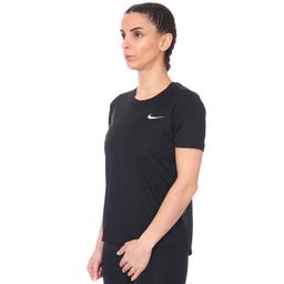 W Nk Miler Top Ss Kadın Siyah Koşu Tişört AJ8121-010