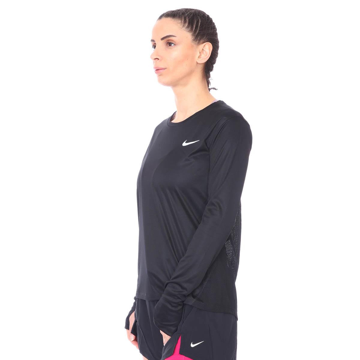 Miler Top Ls Kadın Siyah Koşu Uzun Kollu Tişört AJ8128-010