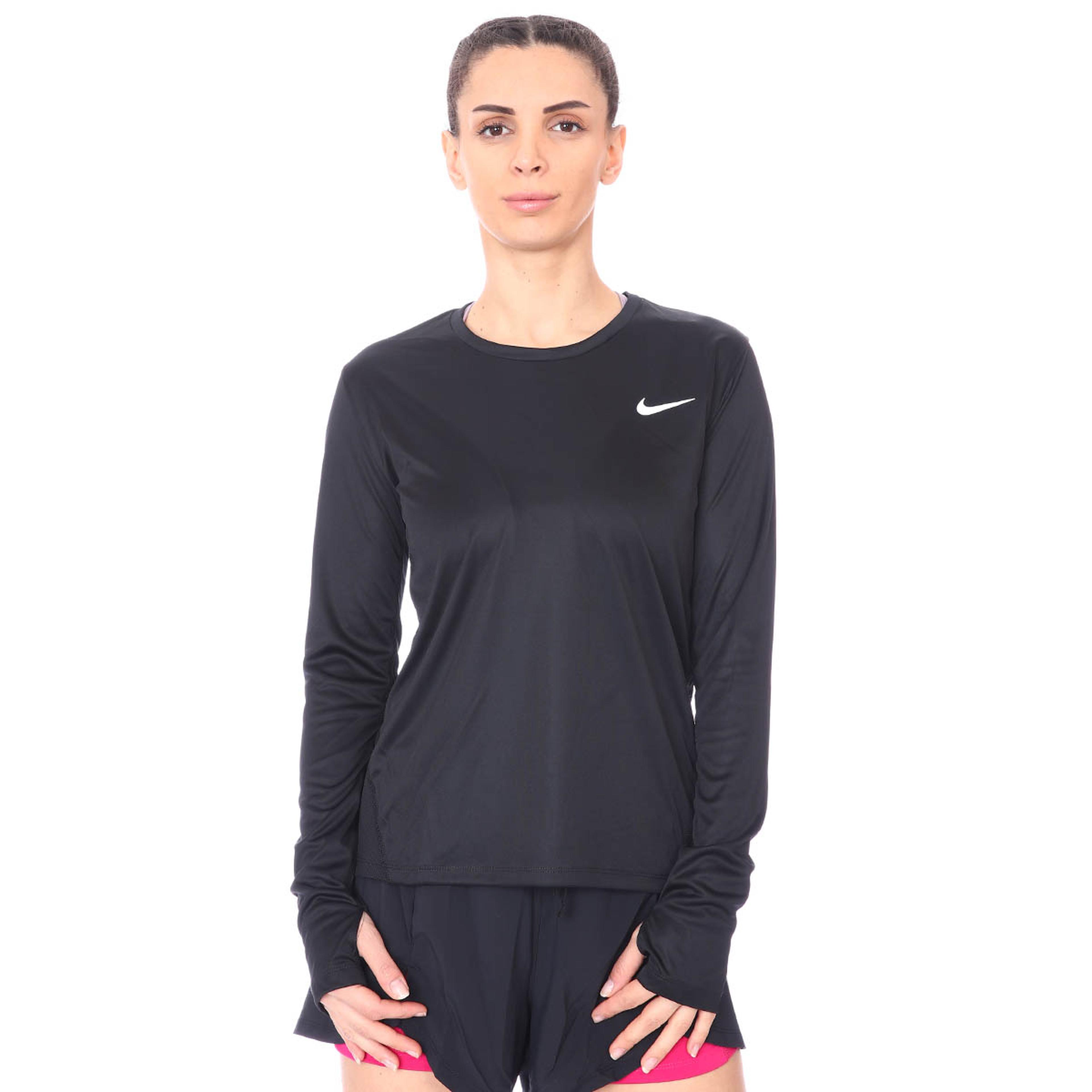 Miler Top Ls Kadın Siyah Koşu Uzun Kollu Tişört AJ8128-010