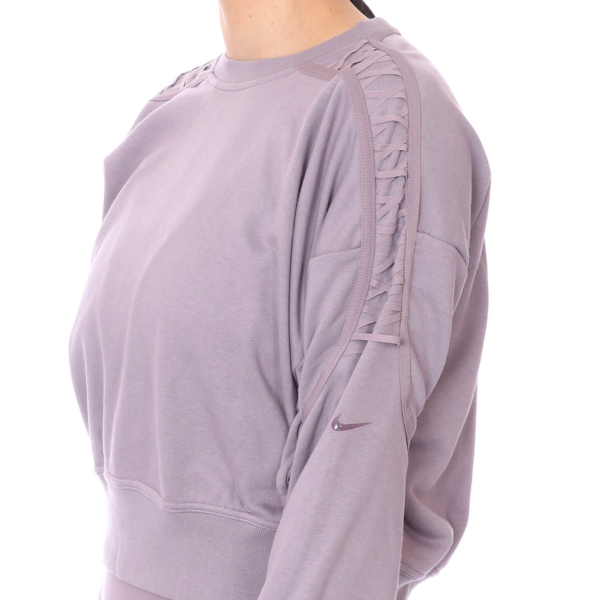 W Nk Thrma Flc Crop Lc Ls Crew Kadın Mor Antrenman Uzun Kollu Tişört DA0447-531