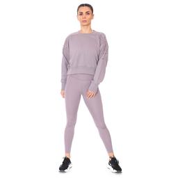 W Nk Thrma Flc Crop Lc Ls Crew Kadın Mor Antrenman Uzun Kollu Tişört DA0447-531