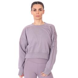 W Nk Thrma Flc Crop Lc Ls Crew Kadın Mor Antrenman Uzun Kollu Tişört DA0447-531
