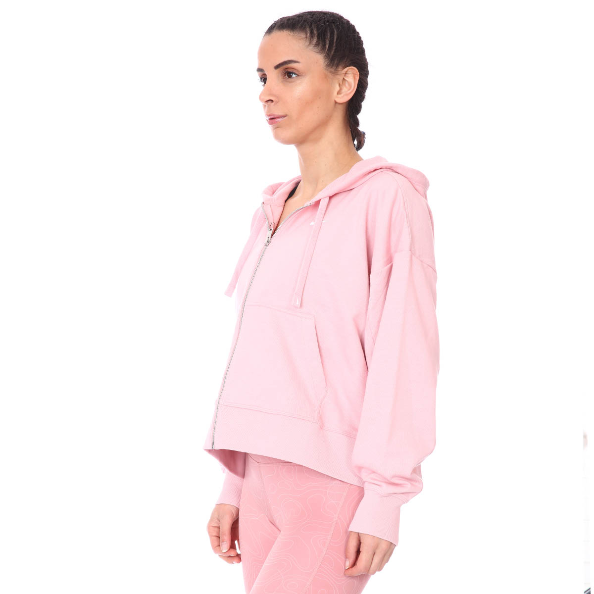 W Nk Dry Get Fit Flc Grx Fz Kadın Pembe Antrenman Sweatshirt DA0378-630