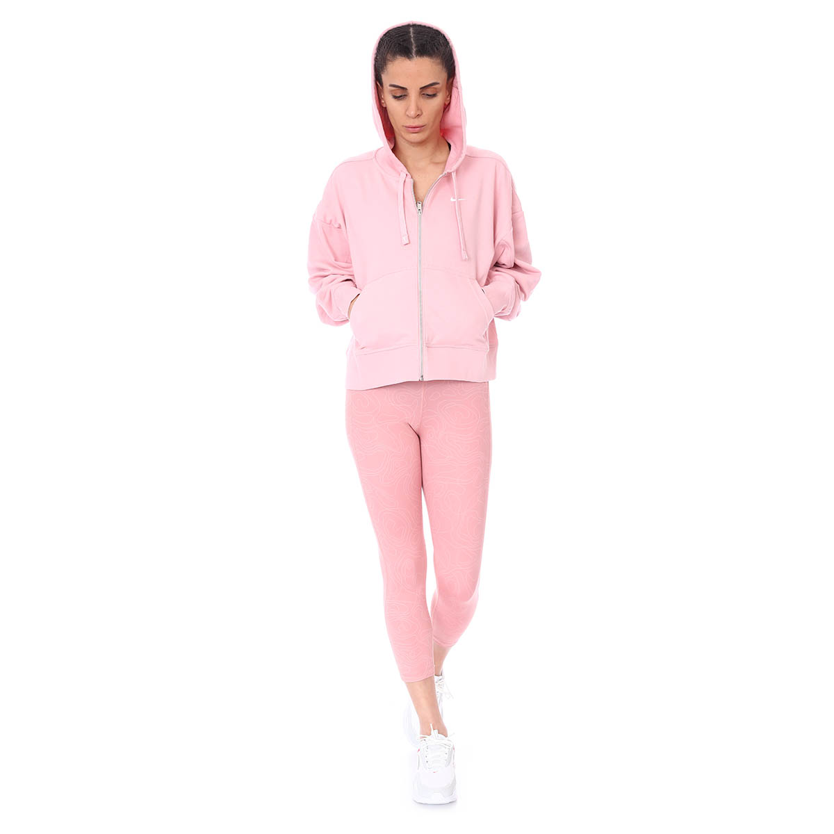 W Nk Dry Get Fit Flc Grx Fz Kadın Pembe Antrenman Sweatshirt DA0378-630