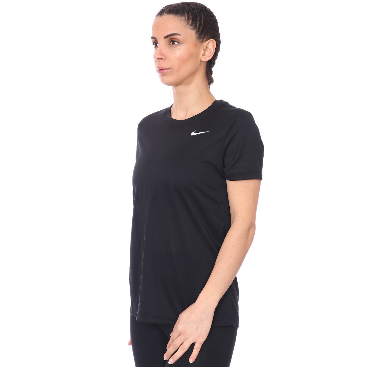 W Nk Dry Leg Tee Crew Kadın Siyah Antrenman Tişört AQ3210-010
