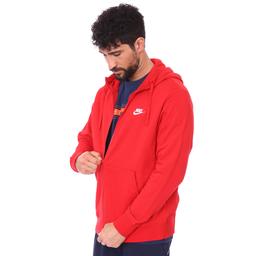 M Nsw Club Hoodie Fz Ft Erkek Kırmızı Günlük Stil Sweatshirt BV2648-657