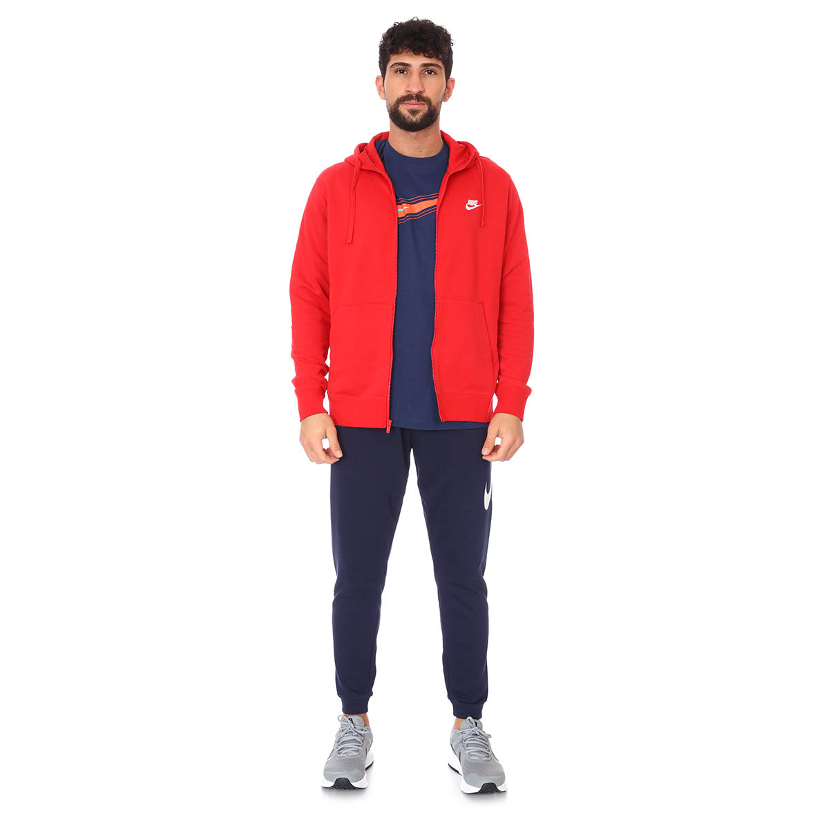 M Nsw Club Hoodie Fz Ft Erkek Kırmızı Günlük Stil Sweatshirt BV2648-657