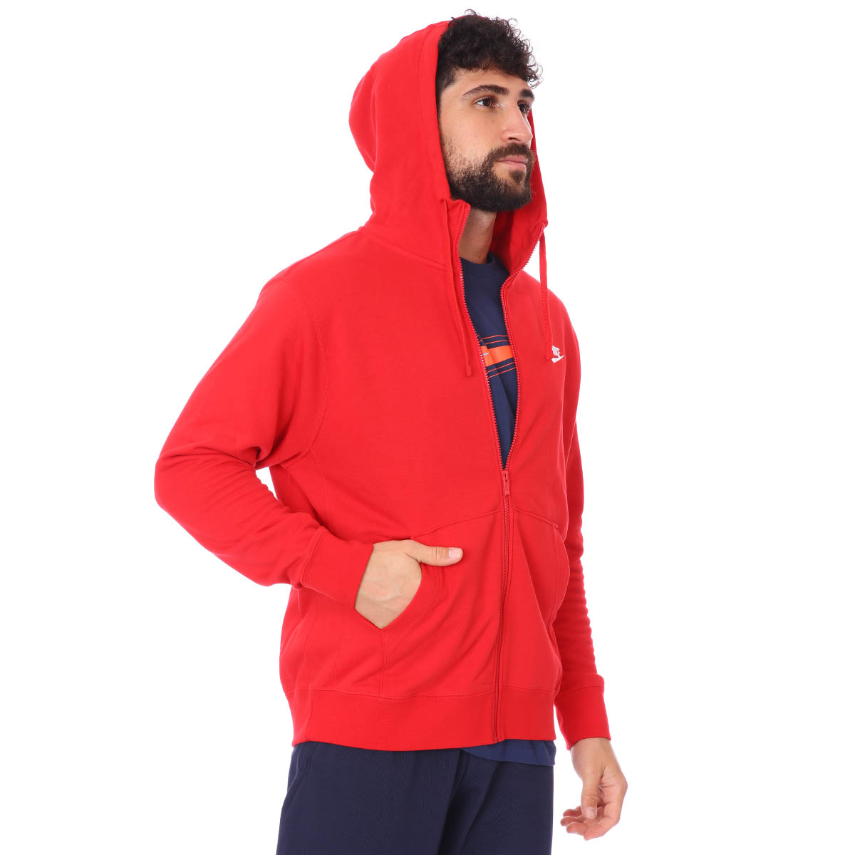 M Nsw Club Hoodie Fz Ft Erkek Kırmızı Günlük Stil Sweatshirt BV2648-657