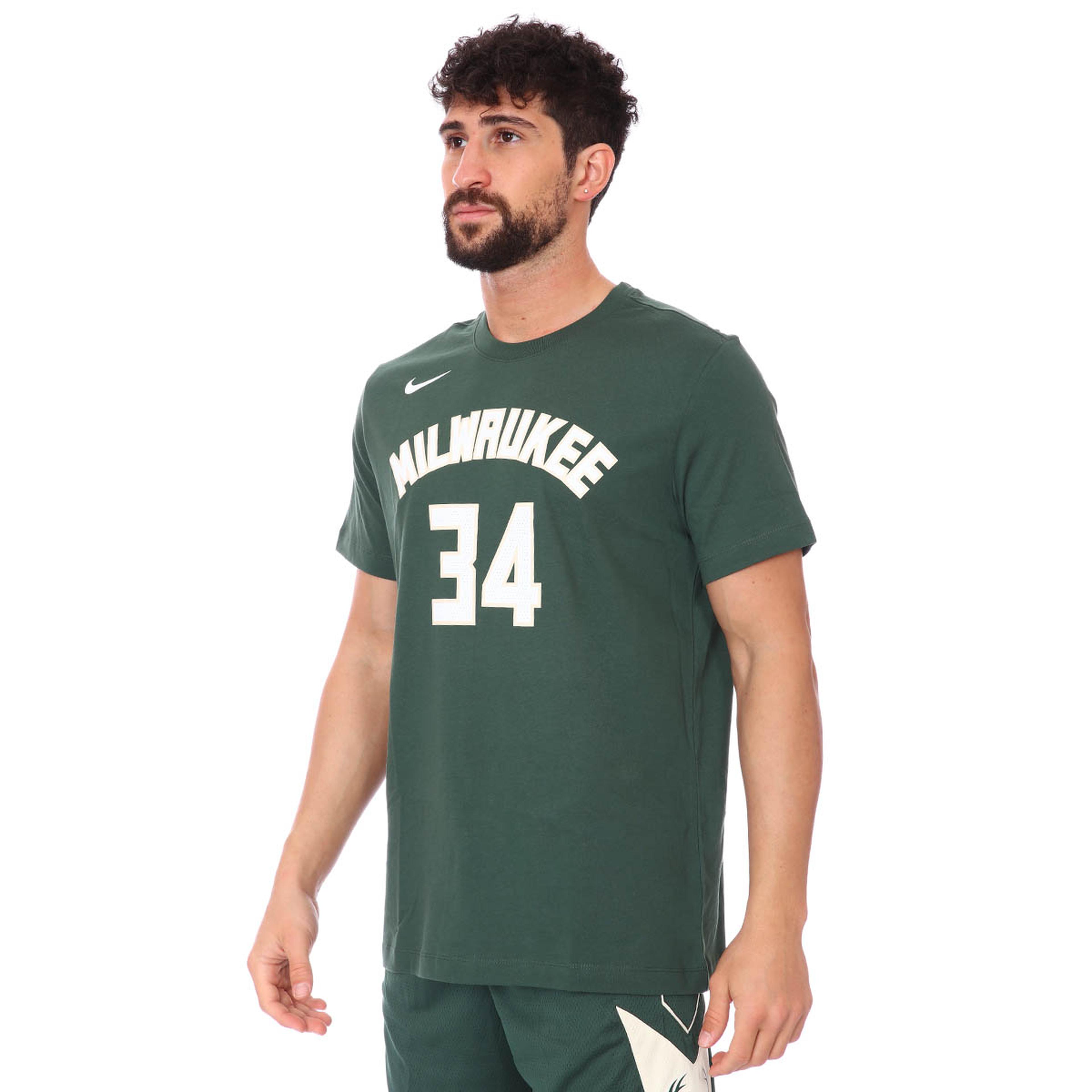 Milwaukee Bucks Earned Edition NBA Tee Es Nn Erkek Yeşil Basketbol Tişört CV8534-326