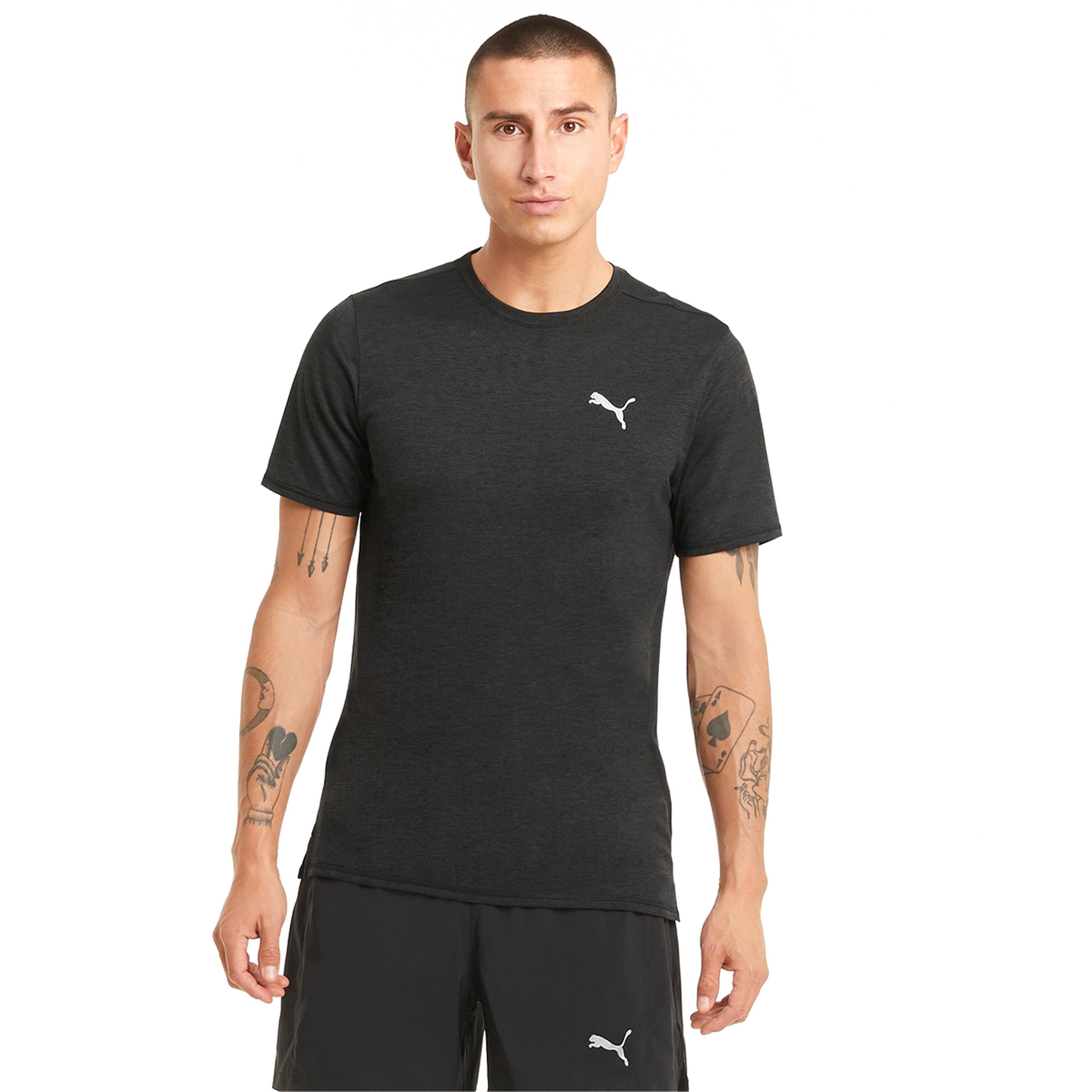 Run Favorite Heather Ss Erkek Siyah Antrenman Tişört 52020901
