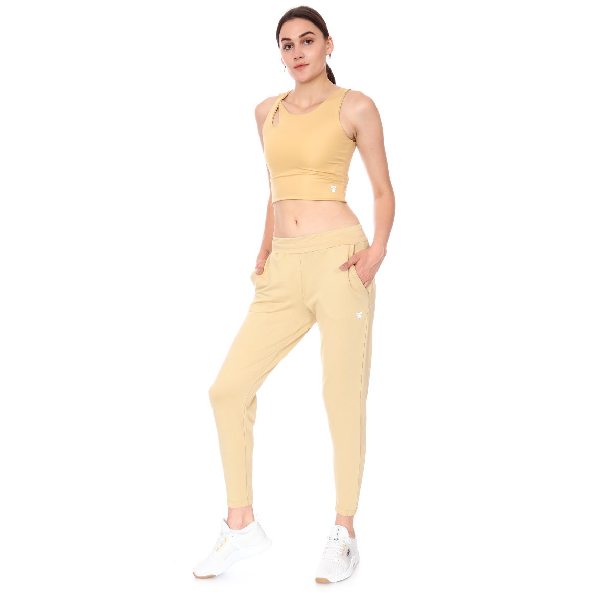 Wide Sweat Kadın Bej Günlük Stil Eşofman Altı 712108-Bej