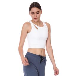 Spo-Assymetric Crop Kadın Bej Günlük Stil Sporcu Sütyeni 712102-EKR