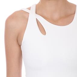 Spo-Assymetric Crop Kadın Bej Günlük Stil Sporcu Sütyeni 712102-EKR
