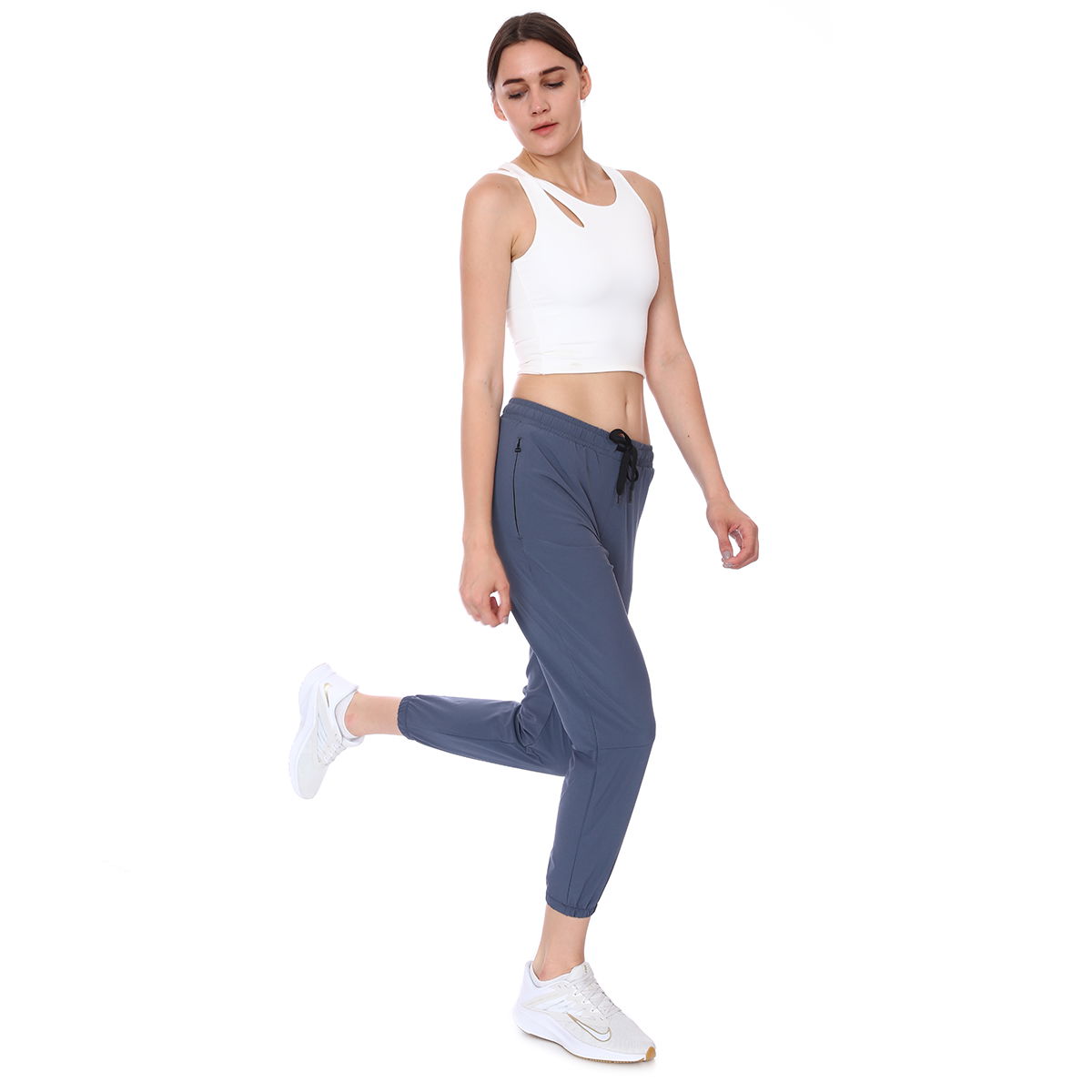 Spo-Assymetric Crop Kadın Bej Günlük Stil Sporcu Sütyeni 712102-EKR