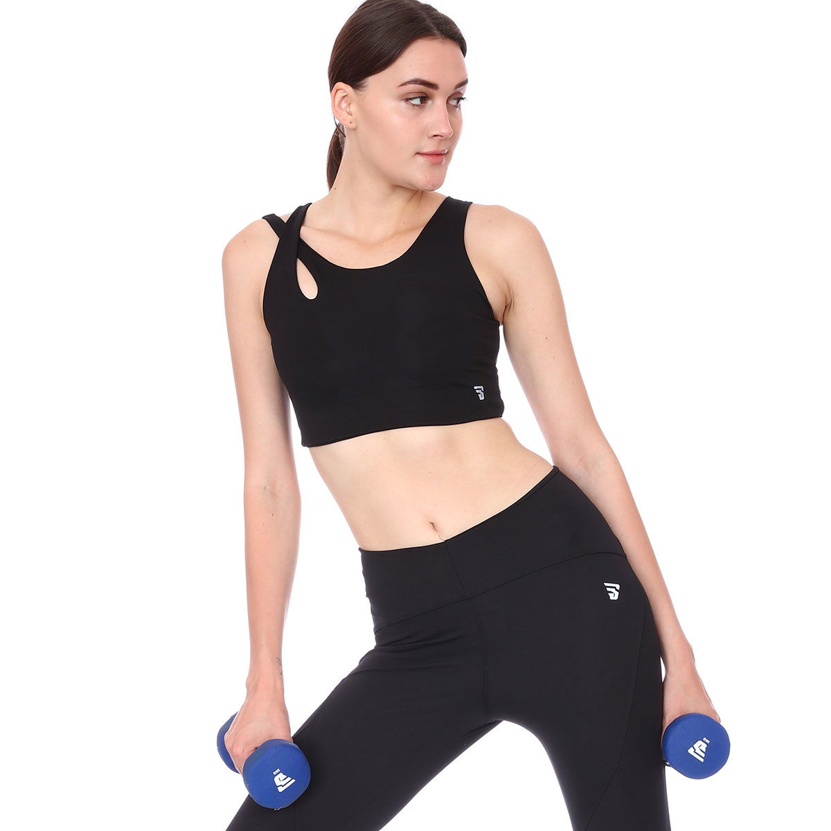 Spo-Assymetric Bra Kadın Siyah Günlük Stil Sporcu Sütyeni 712109-SYH