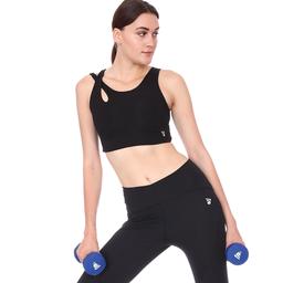Spo-Assymetric Bra Kadın Siyah Günlük Stil Sporcu Sütyeni 712109-SYH