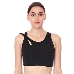 Spo-Assymetric Bra Kadın Siyah Günlük Stil Sporcu Sütyeni 712109-SYH