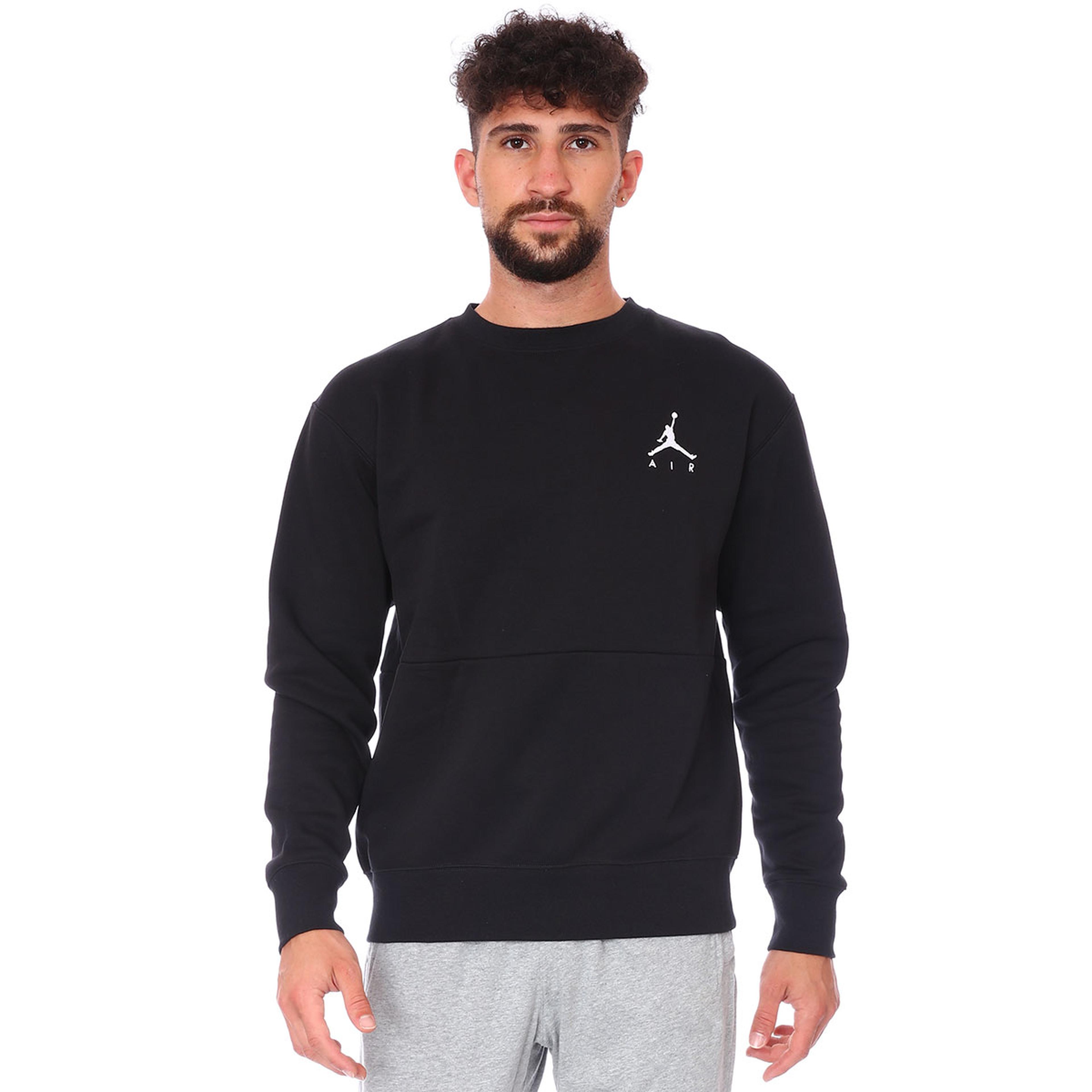 Jordan NBA Jumpman Air Fleece Crew Erkek Siyah Basketbol Uzun Kollu Tişört CT3455-011