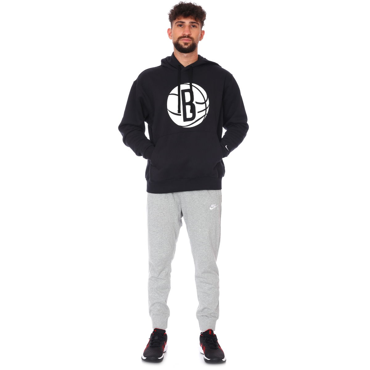 Brooklyn Nets NBA Erkek Siyah Basketbol Sweatshirt CN1187 010
