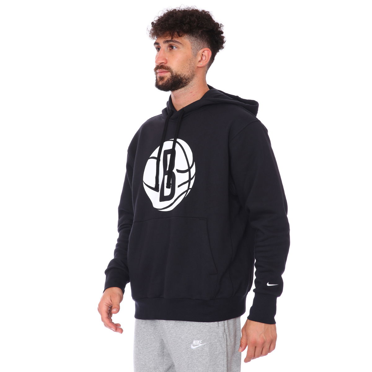 Brooklyn Nets NBA Erkek Siyah Basketbol Sweatshirt CN1187 010