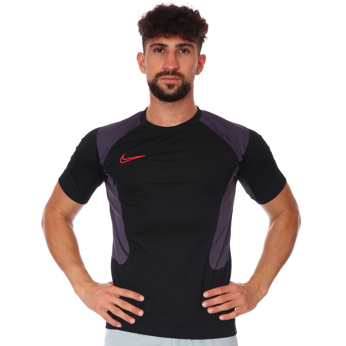 M Nk Dry Acd Top Ss Fp Mx Erkek Siyah Futbol Tişört CV1475-011